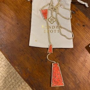 Collins Y Necklace Bronze Veined Red Magnesite